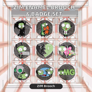 Broche en émail Invader ZIM, badge métallique intrigant, lettres ZIM, accessoire vestimentaire, bijou, cadeau pour amis, inspiré de l'anime américain - Product Image 2
