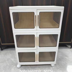 Organizador de maletero de plástico Contenedores de almacenamiento plegables con tapas y puertas Molde usado - Product Image 1