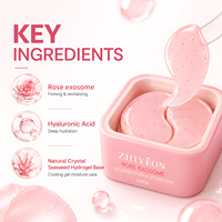 Private Label Onderooggel Pads Hydraterende Oogmasker Vegan Unisex Collageen Roze Roos Exosoom Capsule Oogpatches