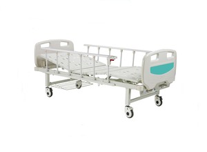 <span class=keywords><strong>Lit</strong></span> d'hôpital à deux fonctions avec tête <span class=keywords><strong>de</strong></span> <span class=keywords><strong>lit</strong></span> en ABS et <span class=keywords><strong>barre</strong></span> en acier, système manuel à deux manivelle - Product Image 5