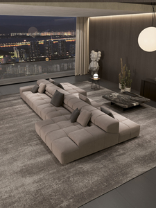 Ensemble de canapés modulaires modernes double face en acier inoxydable, revêtement en tissu, éponge, design mobile dos à dos, pour <span class=keywords><strong>appartement</strong></span> et hôtel - Product Image 2