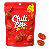 Bonbons piquants OEM saveur tomate Chili Bite Gummy Halal Vente en gros personnalisée Tendance TikTok