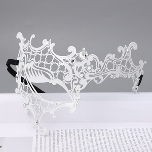 DAMAI Masquerade Mask for Women Metal Diamond Lace Mask Shiny Rhinestone Venetian Party Metal Mask for Halloween Party Decor - Product Image 4