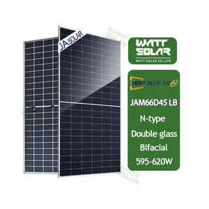 Ja Solar Deepblue 4,0 Lb Series 210mm N-type Bifacial Jam66d45 600W 605W 610W 590W 585W Panel solar de vidrio doble