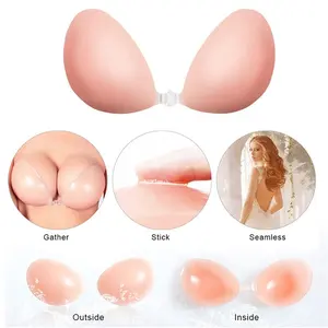 Nhà Máy Giá Rẻ Mẫu Miễn Phí Push Up Silicone Bra Vô Hình Push Up Strapless Silicone Gel Bra Phụ Nữ Đồ Lót