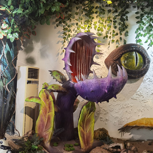 Personalizzabile realistico meccanico modello di fiore uomo colorato che mangia Halloween Animatronic pianta statua per la casa del giardino parco decorazione - Product Image 5