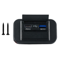 Double port USB Type-C 18W QC3.0 30W PD3.0 Chargeur de voiture Prise de charge rapide d'usine 12V 24V Bus Panel Mount 3.1A Industrial Aux