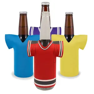 Custom Multicolor Neoprene T-shirt Insulated Holder Cooler Beer Wine Bottle Jersey Can Cooler Bag