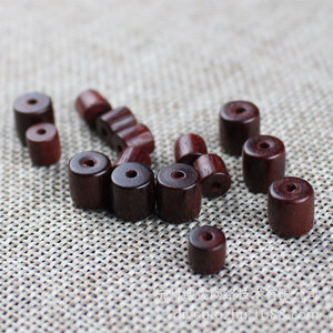 Cuentas de madera de sándalo sangriento de Zambia, cuentas redondas sueltas para hacer pulseras, joyería DIY, forma de barril SXT003 - Product Image 2