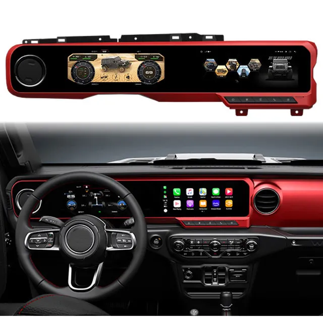 Android экран автомобиль радио Carplay для Jeep Wrangler JL 2018 2019 2020 2022 Спидометр с ЖК-дисплеем приборной панели цифровой блок приборной панели