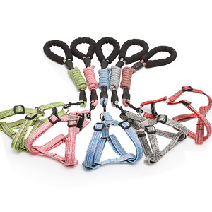 Conjunto de arnés colorido para perros de alta calidad, arnés ajustable para mascotas sin estrangulamiento con mango cómodo de fácil Control, cuerda para <span class=keywords><strong>Collar</strong></span> de perro - Product Image 5