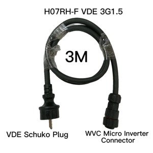 Câble d'alimentation solaire 3M pour onduleur <span class=keywords><strong>WVC</strong></span> <span class=keywords><strong>600</strong></span>, conducteur en cuivre étamé, 3 conducteurs, tension nominale 300/500V, isolation en caoutchouc - Product Image 2