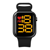 Montre électronique numérique LED de sport à bouton-poussoir, unisexe, pour étudiants, femmes et hommes, vente en gros