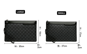 Pochette zippée rayée en PU pour homme, petit format, grande capacité, style décontracté et professionnel, portefeuille et sacoche de téléphone portable - Product Image 4