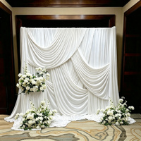 Rideau de fond de scène de mariage de luxe carré en velours ignifuge NFPA701 230g, système de drapé pour tuyaux, décoration intérieure/extérieure