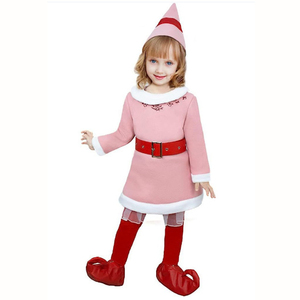 Nuevo Disfraz de Navidad para Niños y Niñas, Traje de Papá Noel Verde y Rosa, Disfraz de Duende Navideño - Product Image 5