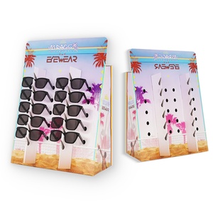 Présentoir de sol en carton à crochets pour extensions capillaires et lunettes, idéal pour les magasins de lunettes - Offre Spéciale - Product Image 1