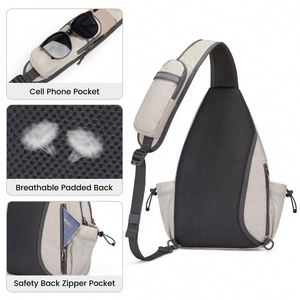 Sac de pickleball en polyester de voyage tendance, échantillon gratuit, sac de pickleball à bandoulière pour hommes et femmes, sac à dos léger à bandoulière - Product Image 5