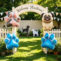 Ballons en aluminium CYmylar en forme de patte de chien, rose, gris, jaune, bleu, ballons en aluminium en forme de patte, ballons Lets Pawty pour décorations d'anniversaire de chiot