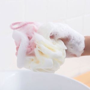 Nouvelle Offre : Boule de Douche en Maille Bicolore, Épaisse et Moelleuse, Motif Floral - Product Image 3