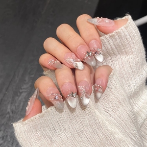 Nouveautés pour la saison automne-<span class=keywords><strong>hiver</strong></span>, faux ongles faits main de luxe, couleur café, style nœud papillon, petit modèle chic œil-de-chat - Product Image 3