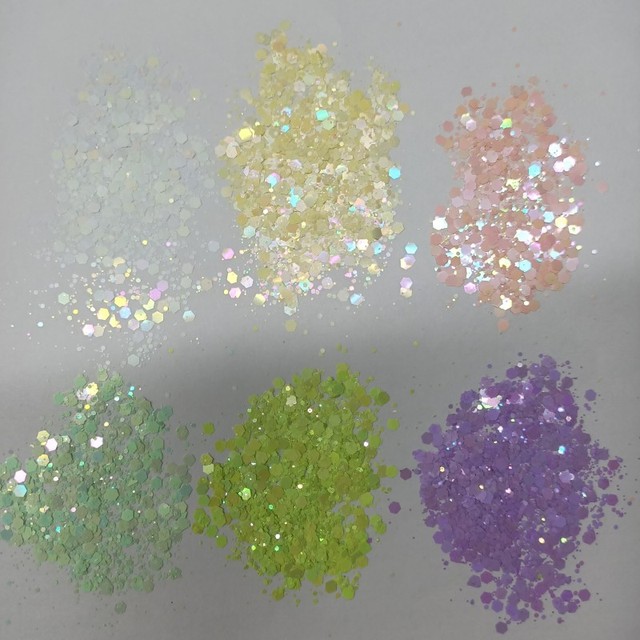 Pastel Iridescent Hexagon Chunky Glitter Holographic Macaron Colors for Face Body Nail Art Tumbler Jewelry Making