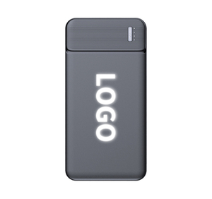 Custom Luminous LED Logo Double USB USB Type-<b>C</b> Power Bank 8000/10000mAh Promotional Marketing Gift - Product Image 1