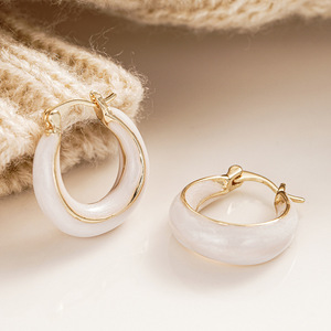 Orecchini a Cerchio Scintillanti in Smalto per Donne, Gioielli Eleganti per Uso Quotidiano - Product Image 6