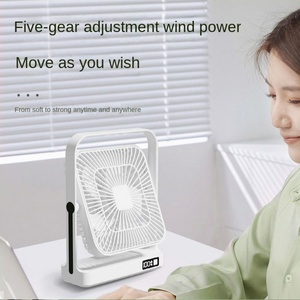 Portable <b>Table</b> Fan 4000mAh Bottom Digital Display 5 Wind Speeds Usb Flexible Rechargeable Fans Electric Desk Fan - Product Image 3