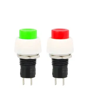 DS-450 DS-451 rodada botão interruptor 10mm2 bloqueio pin pequeno botão miniatura único-engrenagem interruptor de alimentação vermelho e verde