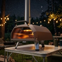 Four à pizza 2-en-1 pour extérieur, au charbon de bois et au gaz, pour fêtes et événements