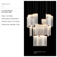 Personnalisé Simple Moderne Acrylique Duplex Bâtiment Lustre Nordique Creative Escalier Villa Lumière De Luxe Salon Suspendu Grand