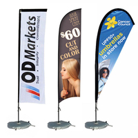 Drapeau à franges de 2m, 3m, 4m, 5m, bannière publicitaire personnalisée, oriflamme, base, panneau de vente, kit de drapeaux promotionnels, support