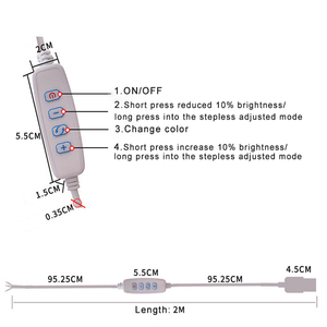 Dc 5V <span class=keywords><strong>LED</strong></span> Dimmer <span class=keywords><strong>USB</strong></span> cổng cung cấp điện dòng Dimming màu sắc phù hợp với cáp mở rộng với on off chuyển đổi Adapter cho <span class=keywords><strong>LED</strong></span> ánh sáng bóng đèn - Product Image 4