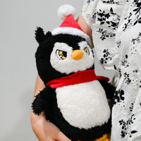 Jouet animal en peluche personnalisé en peluche 2025 poupée en peluche de Noël pingouin jouets accessoires brodés pour cadeaux de bébé
