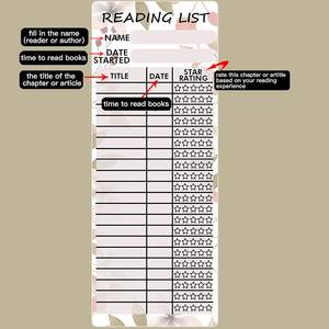 Liste de lecture signet bibliothèques personnelles <span class=keywords><strong>livre</strong></span> Tracker lecture Page cartes journal pour lire étudiant amoureux lecteurs - Product Image 2