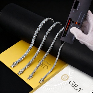 <span class=keywords><strong>Bracciale</strong></span> Tennis da Donna in Gioielleria Hip Hop di Grande Successo <span class=keywords><strong>con</strong></span> <span class=keywords><strong>Diamanti</strong></span> Moissanite da Laboratorio VVS1 da 2mm 3mm 4mm per Uomo <span class=keywords><strong>con</strong></span> Certificato GRA - Product Image 1