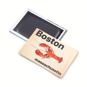 Factory Customized the United States City Boston Souvenir <b>Fridge</b> Landmark Metal Tin Plate Refrigerator Magnet - Product Image 2