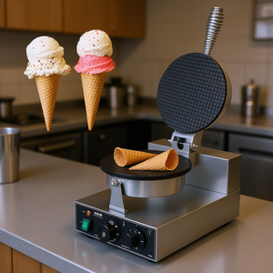 Machine à gaufres électriques Vevor 1230W, moule antiadhésif pour cornets de glace, usage commercial - Product Image 2