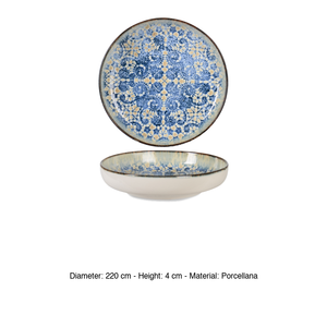 Tazón Bluet Ø 22 cm A 4 cm, Porcelana Fina Premium con Impresión Digital, Porcelana Rinart - Product Image 3
