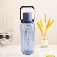 Bouteille d'eau de 54 oz sans BPA, de qualité alimentaire, portable avec poignée, couvercle anti-poussière et paille pour la consommation quotidienne en extérieur