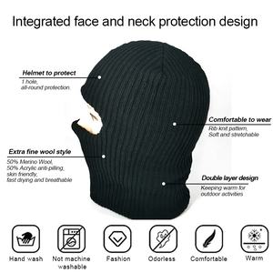 कस्टम डिजाइन 1-छेद कढ़ाई स्की मास्क डिजाइनर ऊनी बालक्लावा फेसपैक के लिए डिजाइन 1-छेद कढ़ाई - Product Image 6