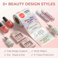 Étiquettes de flacons de vernis à ongles résistantes aux produits chimiques |   Autocollants en vinyle holographique personnalisés pour vernis gel et poudre acrylique