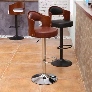 Chaises de bar pivotantes de style moderne en velours avec pieds en métal peint en noir pour la maison, le café ou le restaurant, pour les bars à domicile - Product Image 5