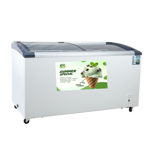 Thân Thiện Với Môi Cong Cửa Kính Ice Cream Tủ Đông Điện Hiển Thị Tủ Lạnh Showcase Nén Máy Làm Lạnh Mát Mở Top Sâu Tủ Đông - Product Image 1