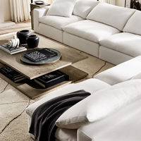 Mobilier de salon moderne de style américain canapé nuage combiné en forme de L villa Homestays Hotel factory peut être personnalisé