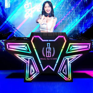 ฐานโต๊ะทรงโมเดิร์น ยาว 2 เมตร พร้อมไฟ LED จากโรงงานโดยตรง บาร์สแตนเลส 1 ที่นั่ง สำหรับคลับในร่ม - Product Image 6