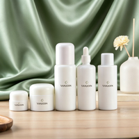 Fabricant sur mesure – Ensemble d'emballages de luxe pour cosmétiques en verre 100 ml, pot vide en porcelaine blanche 50 g pour lotion, sérum, crème avec pompe