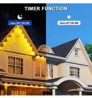 LED Pixel Christmas Eaves-mounted Colorful House Eaves Light Aplicación permanente Control de voz Luces de decoración de vacaciones al aire libre