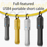Câble de données multifonction USB4 court, compatible avec les banques d'alimentation Type-C, câble de charge pour téléphone portable, transfert 80 Go, charge rapide 240 W